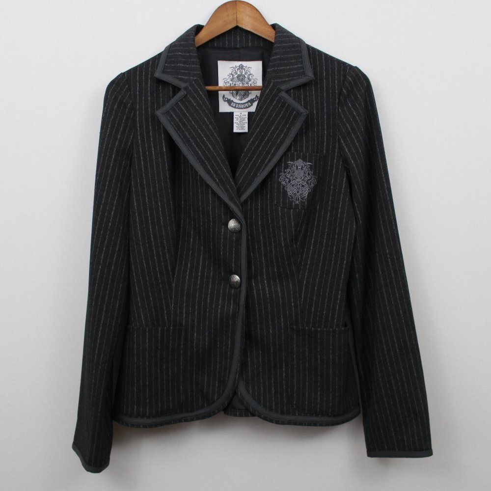 BB Dakota Gray Striped Blazer Jacket